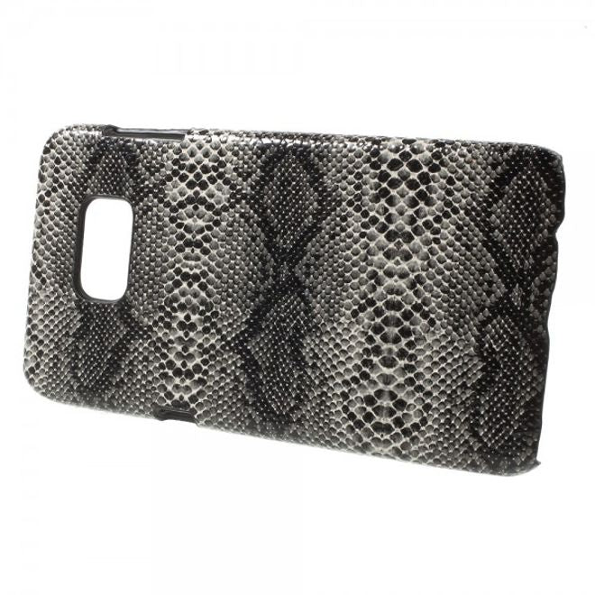 Galaxy S6 Edge Plus Hart Plastik Case mit Lederüberzug und Schlangentextur - schwarz