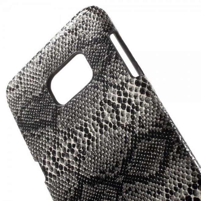 Galaxy S6 Edge Plus Hart Plastik Case mit Lederüberzug und Schlangentextur - schwarz