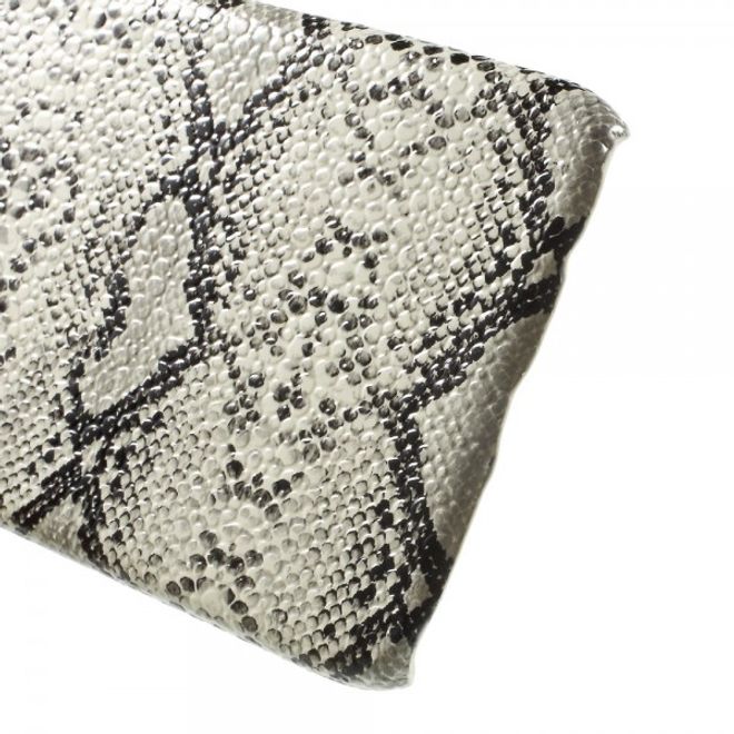 Galaxy S6 Edge Plus Hart Plastik Case mit Lederüberzug und Schlangentextur - weiss