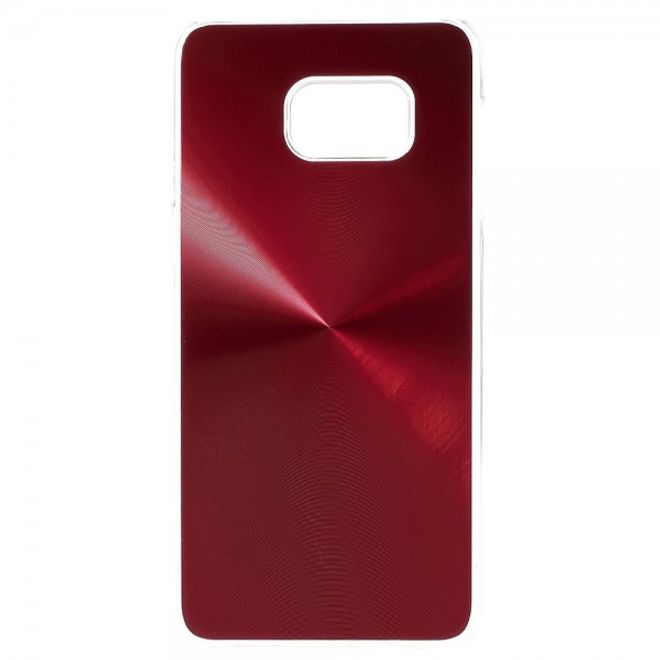 Galaxy S6 Edge Plus Hart Plastik Case im Metallic Look - rot