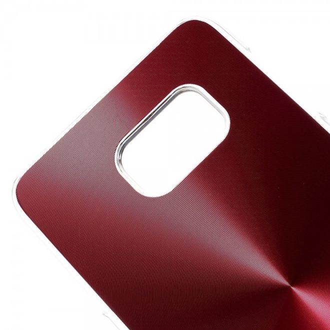 Galaxy S6 Edge Plus Hart Plastik Case im Metallic Look - rot