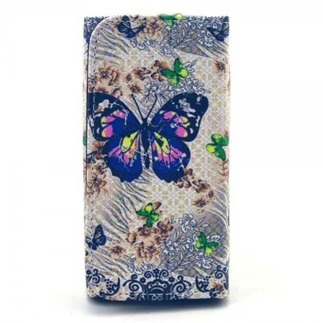 Universelles Leder Case für Smartphones bis 13.8x7x1.5cm mit süssen Schmetterlingen