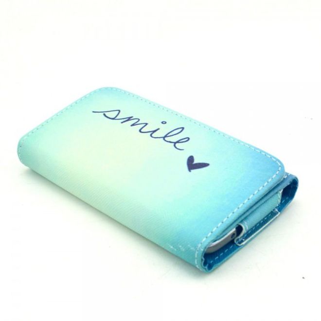 Universelles Leder Case für Smartphones bis 13.8x7x1.5cm mit Himmel und Schriftzug