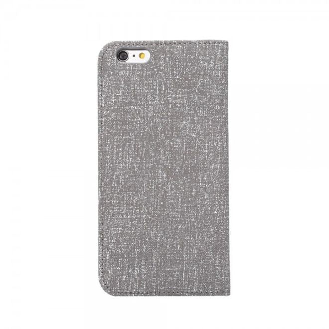 iPhone 6/6S Magnetisches Leder Case mit Oxford Nylon Textur und Standfunktion - grau