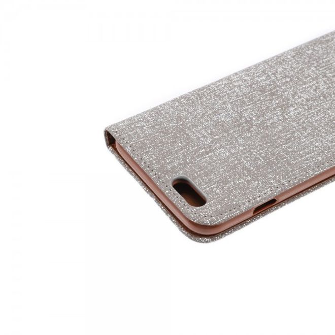 iPhone 6/6S Magnetisches Leder Case mit Oxford Nylon Textur und Standfunktion - grau