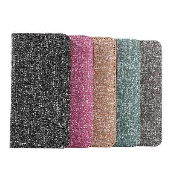 iPhone 6/6S Magnetisches Leder Case mit Oxford Nylon Textur und Standfunktion - grau