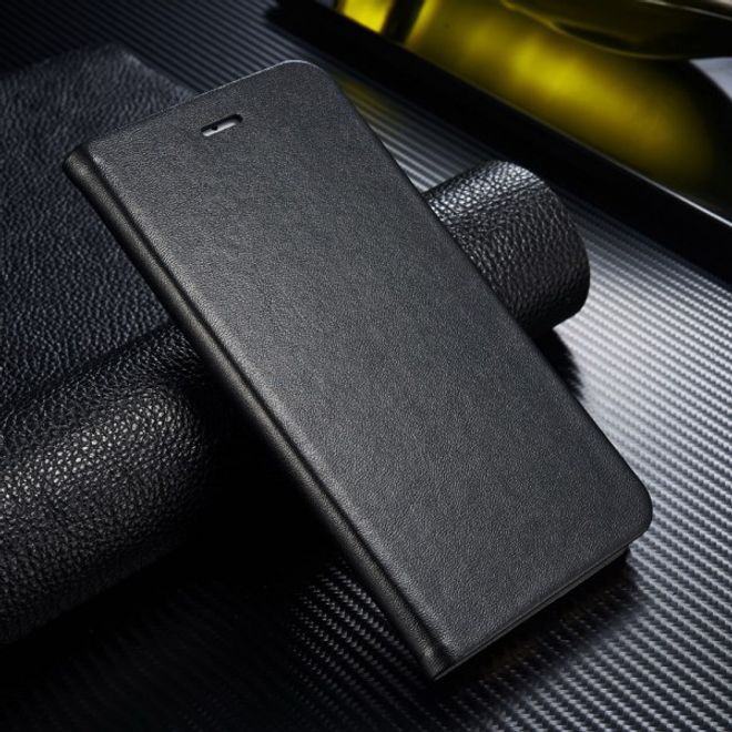 iPhone 6 Plus/6S Plus Schlankes Leder Case mit Mikrofaser Innenauspolsterung - schwarz
