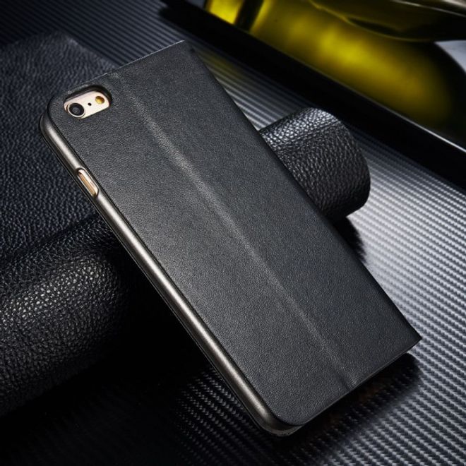 iPhone 6 Plus/6S Plus Schlankes Leder Case mit Mikrofaser Innenauspolsterung - schwarz