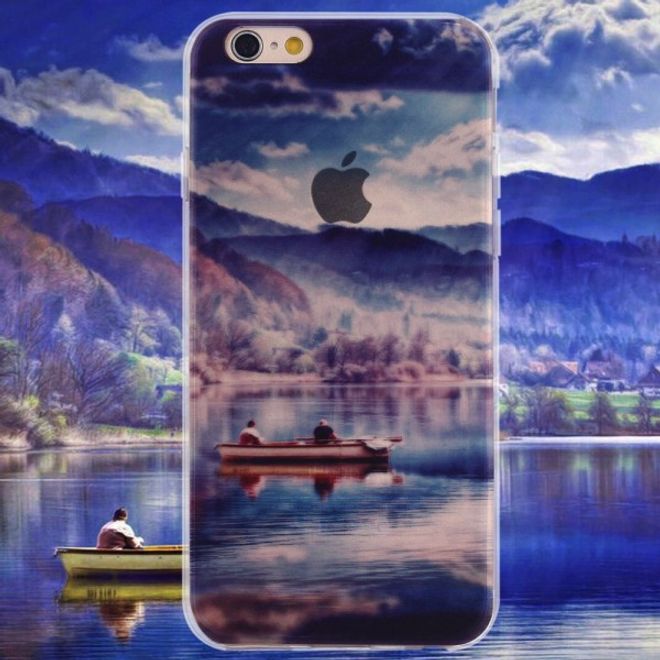 iPhone 6 Plus/6S Plus Elastisches Acryl Plastik Case mit Bergen und blauem See