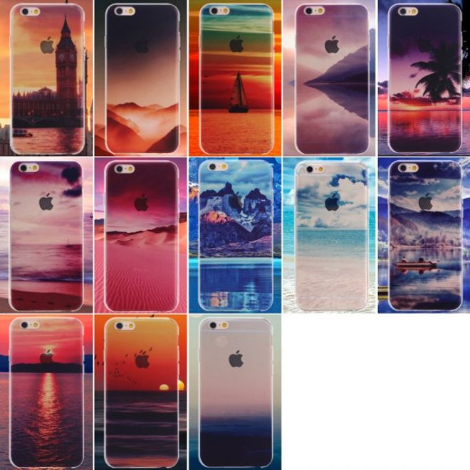 iPhone 6 Plus/6S Plus Elastisches Acryl Plastik Case mit Ozean und Sonnenaufgang
