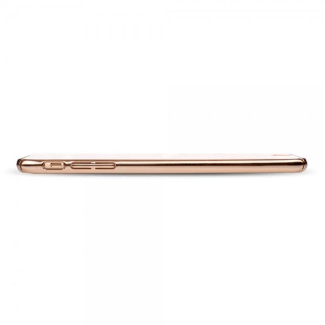 iPhone 6 Plus/6S Plus Hart Plastik Case mit Rahmen, Glassteinen und Kornblumenmuster - gold