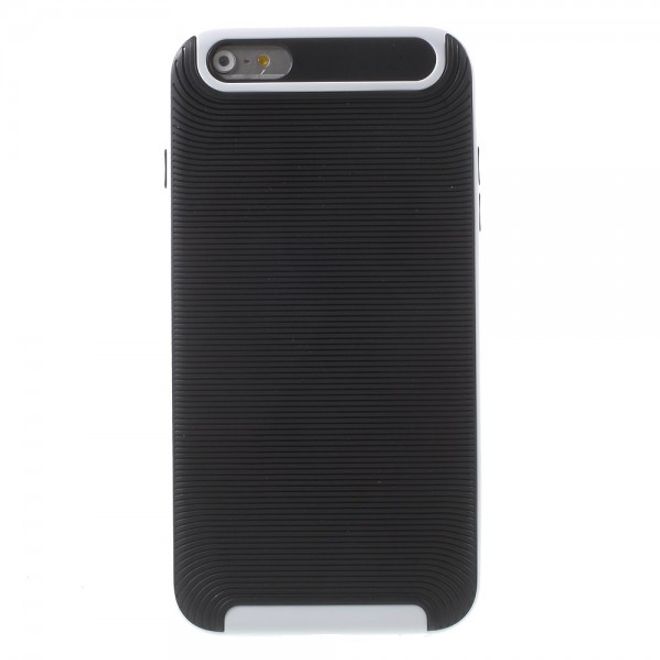 iPhone 6 Plus/6S Plus Elastisches Plastik Case mit Bumper Aufsatz und Linientextur -  weiss