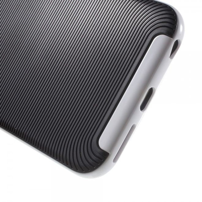 iPhone 6 Plus/6S Plus Elastisches Plastik Case mit Bumper Aufsatz und Linientextur -  weiss