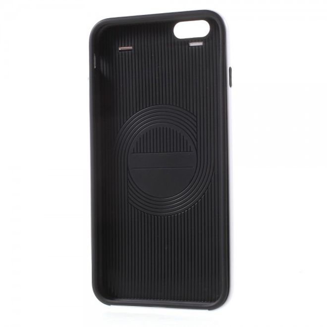 iPhone 6 Plus/6S Plus Elastisches Plastik Case mit Bumper Aufsatz und Linientextur -  weiss