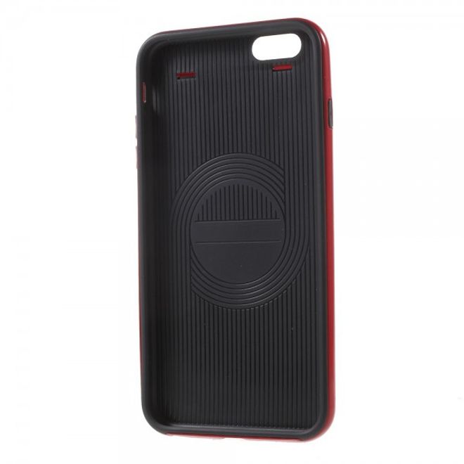iPhone 6 Plus/6S Plus Elastisches Plastik Case mit Bumper Aufsatz und Linientextur -  rot