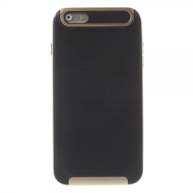 iPhone 6 Plus/6S Plus Elastisches Plastik Case mit Bumper Aufsatz und Linientextur -  gold
