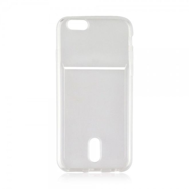 iPhone 6 Plus/6S Plus Ultradünnes, elastisches Plastik Case mit Kreditkartenschlitz - transparent