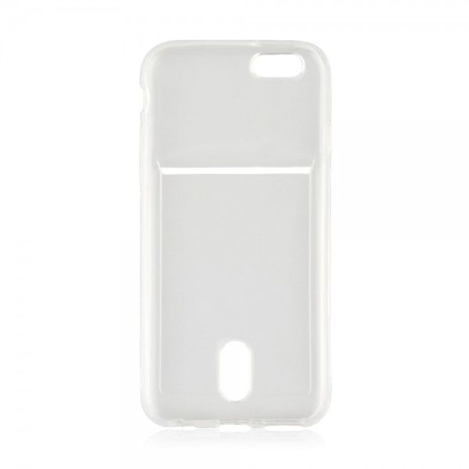 iPhone 6 Plus/6S Plus Ultradünnes, elastisches Plastik Case mit Kreditkartenschlitz - transparent