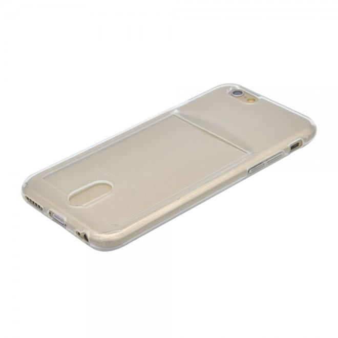 iPhone 6 Plus/6S Plus Ultradünnes, elastisches Plastik Case mit Kreditkartenschlitz - transparent