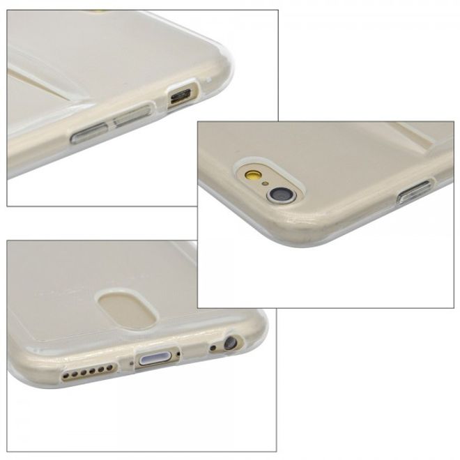 iPhone 6 Plus/6S Plus Ultradünnes, elastisches Plastik Case mit Kreditkartenschlitz - transparent