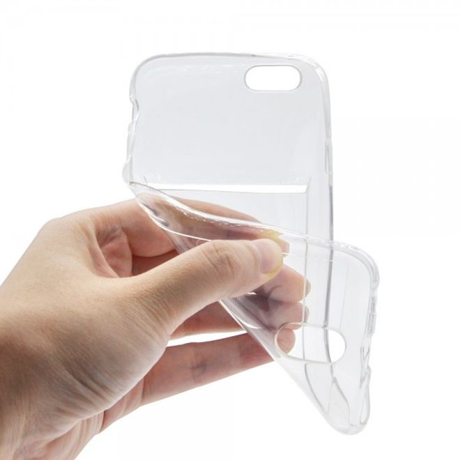 iPhone 6 Plus/6S Plus Ultradünnes, elastisches Plastik Case mit Kreditkartenschlitz - transparent