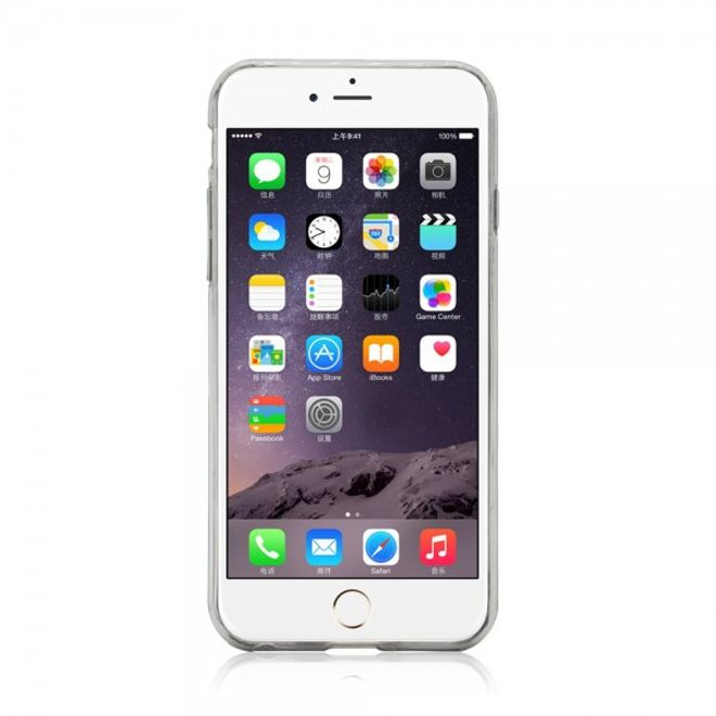 iPhone 6 Plus/6S Plus Ultradünnes, elastisches Plastik Case mit Kreditkartenschlitz - grau