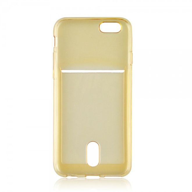 iPhone 6 Plus/6S Plus Ultradünnes, elastisches Plastik Case mit Kreditkartenschlitz - gold