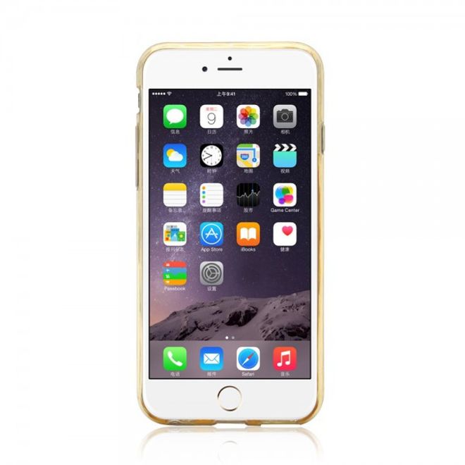 iPhone 6 Plus/6S Plus Ultradünnes, elastisches Plastik Case mit Kreditkartenschlitz - gold