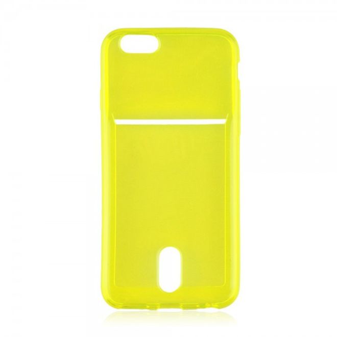iPhone 6 Plus/6S Plus Ultradünnes, elastisches Plastik Case mit Kreditkartenschlitz - grün