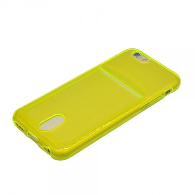 iPhone 6 Plus/6S Plus Ultradünnes, elastisches Plastik Case mit Kreditkartenschlitz - grün