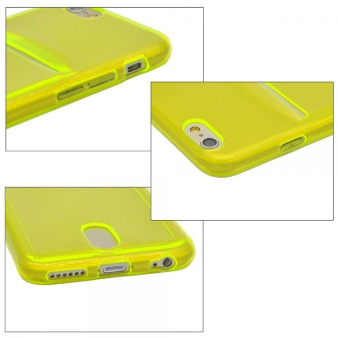 iPhone 6 Plus/6S Plus Ultradünnes, elastisches Plastik Case mit Kreditkartenschlitz - grün