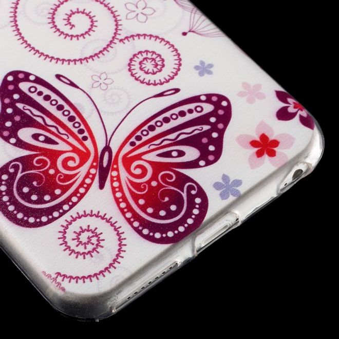 iPhone 6 Plus/6S Plus Dünnes, elastisches Plastik Case mit süsses Schmetterlingen und Blumen