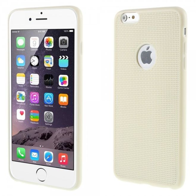 iPhone 6 Plus/6S Plus Elastisches Plastik Case mit Gittermuster - beige