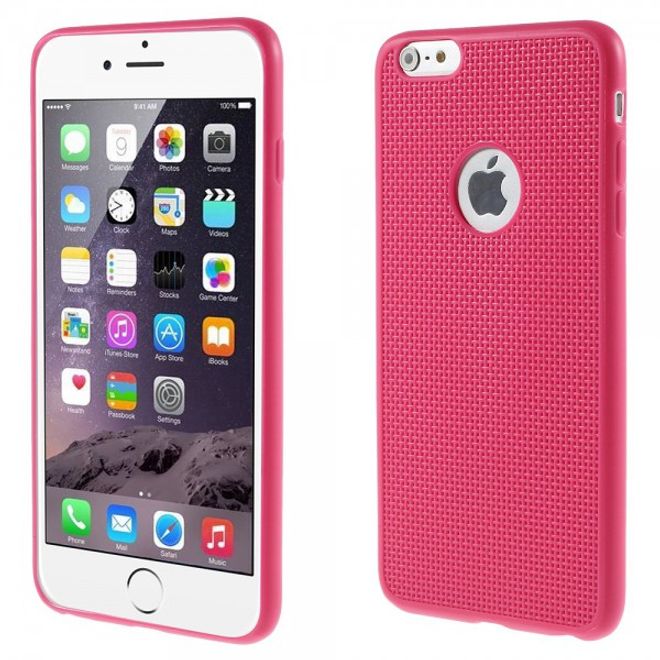 iPhone 6 Plus/6S Plus Elastisches Plastik Case mit Gittermuster - rosa