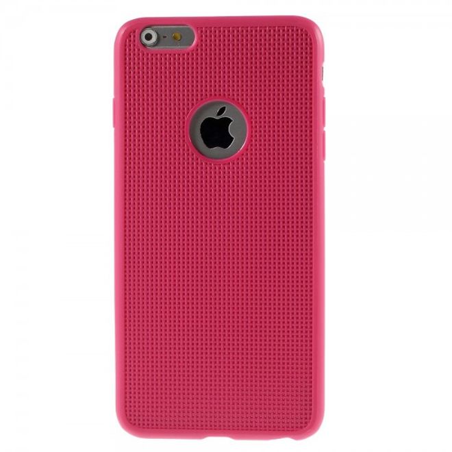 iPhone 6 Plus/6S Plus Elastisches Plastik Case mit Gittermuster - rosa