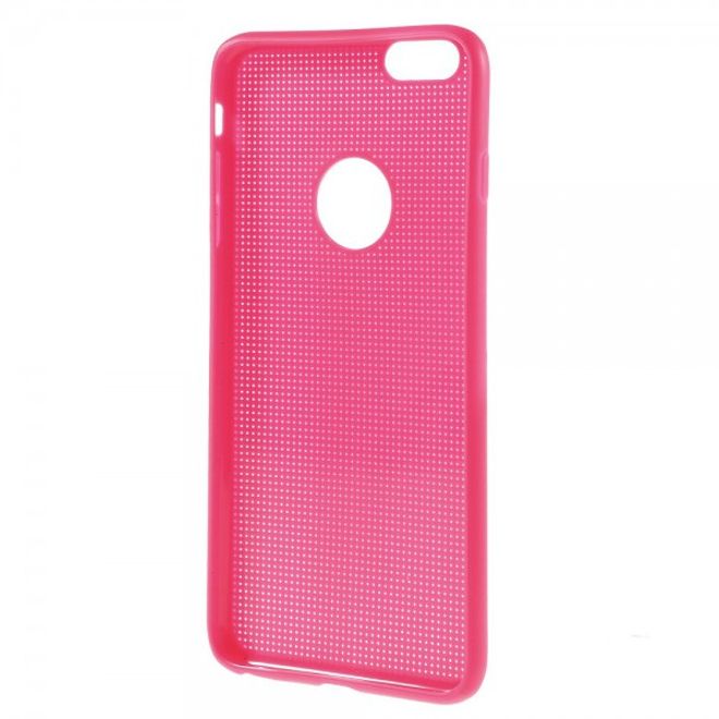 iPhone 6 Plus/6S Plus Elastisches Plastik Case mit Gittermuster - rosa