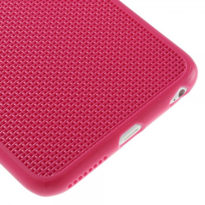 iPhone 6 Plus/6S Plus Elastisches Plastik Case mit Gittermuster - rosa