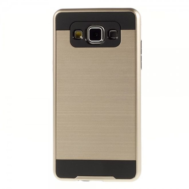 Samsung Galaxy A5 Gebürstetes Hart Plastik Case mit elastischem Rahmen - champagnerfarben