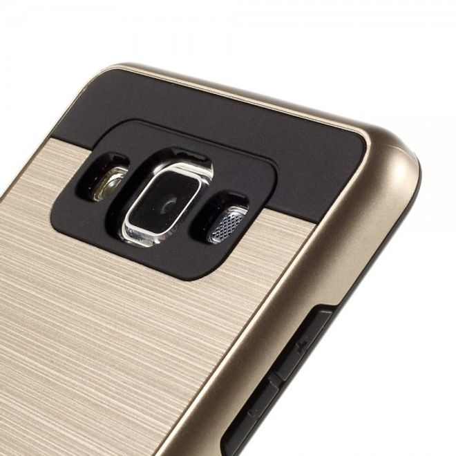 Samsung Galaxy A5 Gebürstetes Hart Plastik Case mit elastischem Rahmen - champagnerfarben