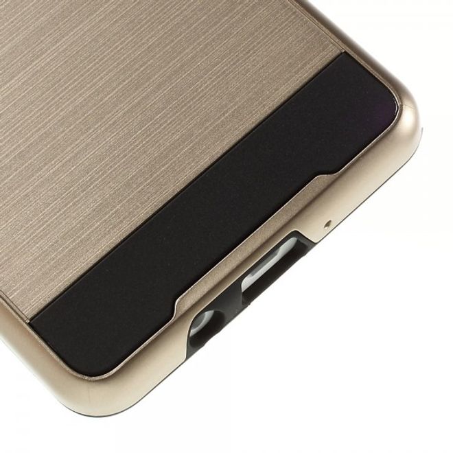 Samsung Galaxy A5 Gebürstetes Hart Plastik Case mit elastischem Rahmen - champagnerfarben