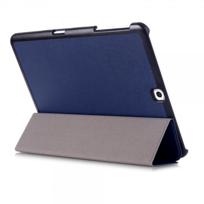 Samsung Galaxy Tab S2 9.7 Faltbares Leder Smart Case mit Litchitextur - dunkelblau