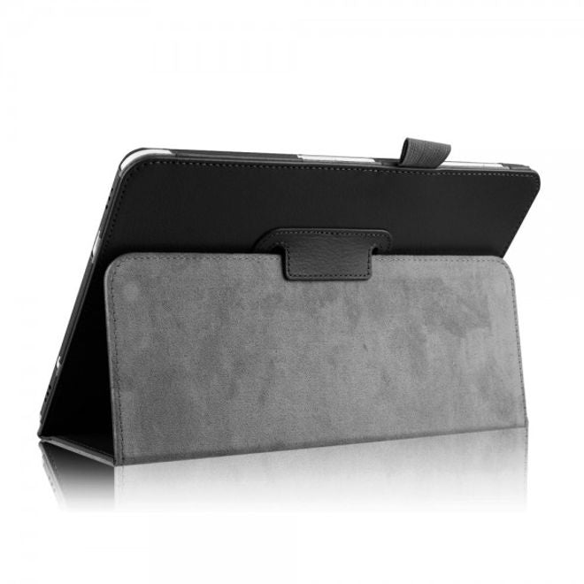 Samsung Galaxy Tab S2 9.7 Schickes, faltbares Leder Smart Case mit Litchitextur - schwarz