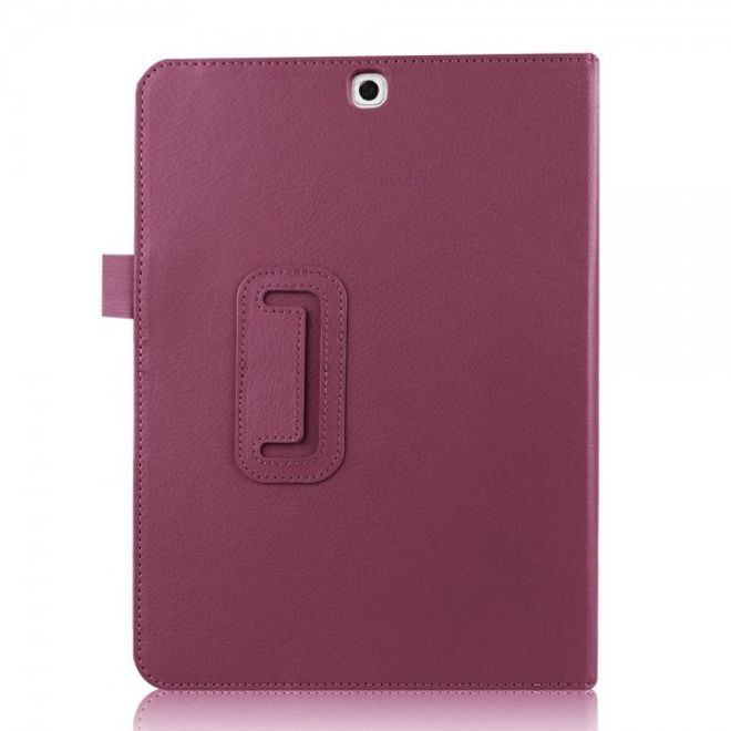 Samsung Galaxy Tab S2 9.7 Schickes, faltbares Leder Smart Case mit Litchitextur - purpur