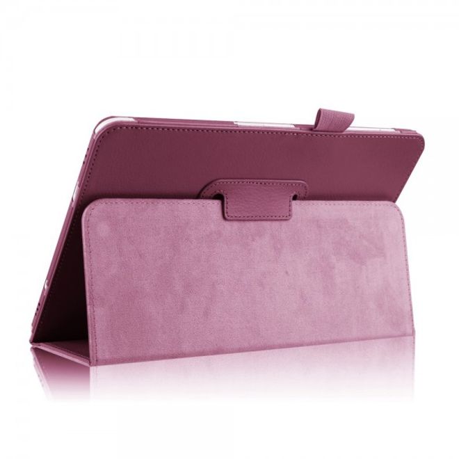 Samsung Galaxy Tab S2 9.7 Schickes, faltbares Leder Smart Case mit Litchitextur - purpur