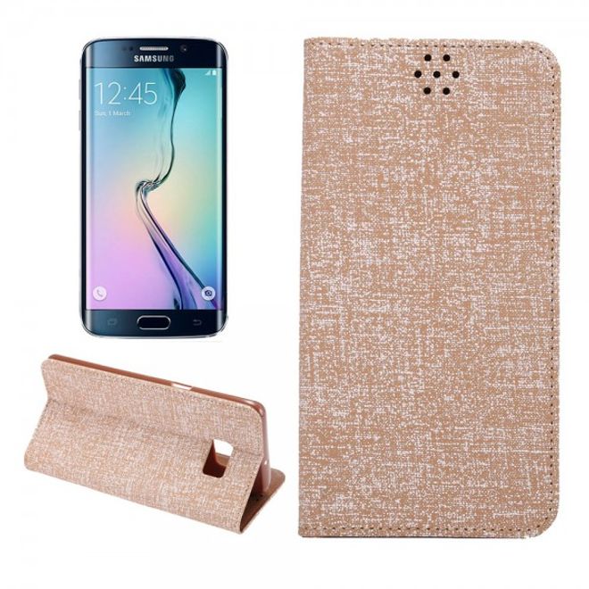 Galaxy S6 Edge Plus Leder Case mit Oxford Nylon Textur und Standfunktion - braun