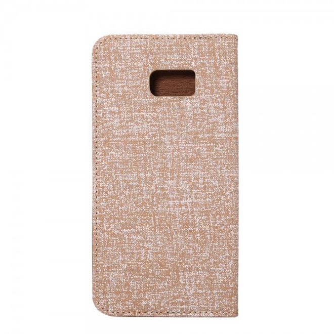 Galaxy S6 Edge Plus Leder Case mit Oxford Nylon Textur und Standfunktion - braun