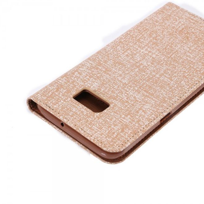 Galaxy S6 Edge Plus Leder Case mit Oxford Nylon Textur und Standfunktion - braun