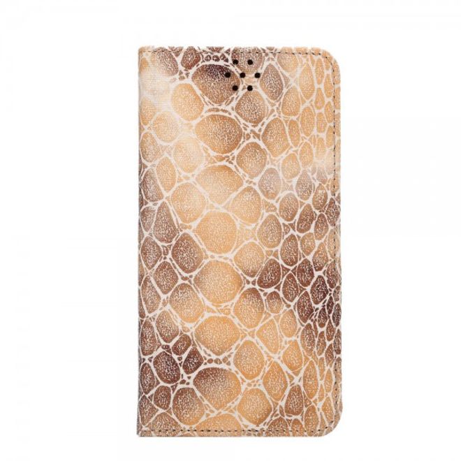 Galaxy S6 Edge Plus Magnetisches Leder Case mit kiesartiger Oberfläche und Standfunktion - braun