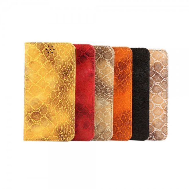 Galaxy S6 Edge Plus Magnetisches Leder Case mit kiesartiger Oberfläche und Standfunktion - braun