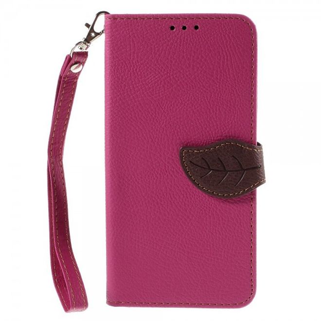 Galaxy S6 Edge Plus Elegantes Leder Flip Case mit Lederblatt und Standfunktion - rosa